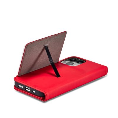 9. Magnet Card Case case for iPhone 14 Pro Max flip cover wallet stand red