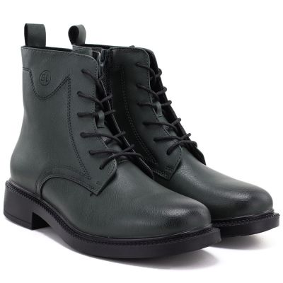 4. Women's leather ankle boots, green, Sergio Leone 25172-S
