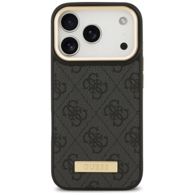 3. Guess 4G Logo Plate MagSafe Case for iPhone 17 Pro - Black