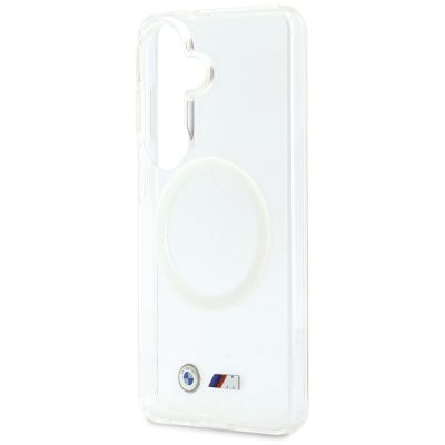 6. BMW IML Shockproof Metal Logo MagSafe Case for Samsung Galaxy S26 - Transparent