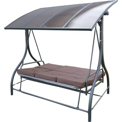 5. 3-SEAT GARDEN SWING 194X120X173CM ZOSIA WITH POLYCARBONATE CANOPY