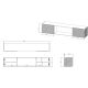 4. LARA TV cabinet 183x35x37 white matt + black fireplace