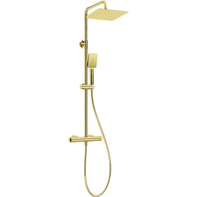 DEANTE THERM rain shower - with thermostatic shower mixer - gold - NAC_Z4HT