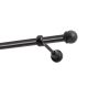 Single Curtain Rod, 19 mm Diameter, Black, 400 cm, MAX KOWALSKI Knob