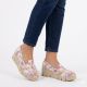 5. Women's platform shoes in pink with flowers M.Daszyński MR23109D