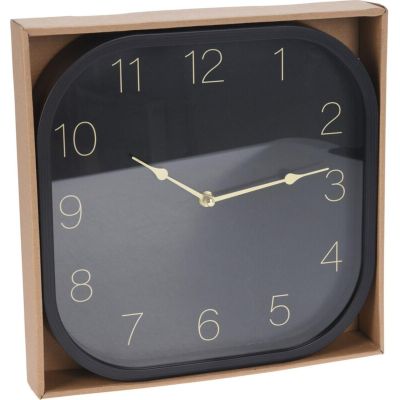 9. SQUARE WALL CLOCK 30x30CM BLACK EXCELLENT HOUSEWARE