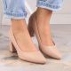 5. Women's nude pumps with a block heel Sergio Leone PB414