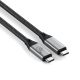 3. Satechi USB4 V2 Pro Cable USB4 Gen 4x2 1.2m USB C 120Gbps 240W Silver, Black