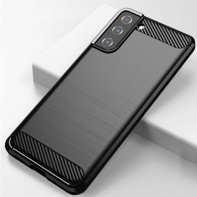 4. Carbon Case Flexible Cover TPU Case for Samsung Galaxy S21+ 5G (S21 Plus 5G) black