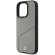 5. BMW Sign Leather Textured and Line MagSafe iPhone 16 Pro Case - Gray