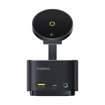 2. Baseus MagPro Series II 7-in-1 USB-C Hub with MagSafe-compatible Charger 15W + HDMI + USB-A + USB-C + SD/TF - Black