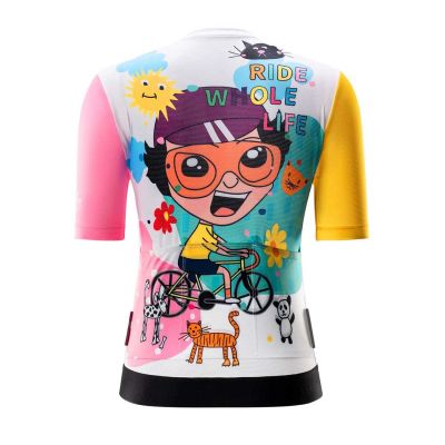 3. Rockbros 15210005005 L Women's Cycling Jersey with Print - White