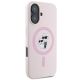 4. Karl Lagerfeld Silicone Karl&Choupette Heads Ring MagSafe iPhone 16 Case - Pink
