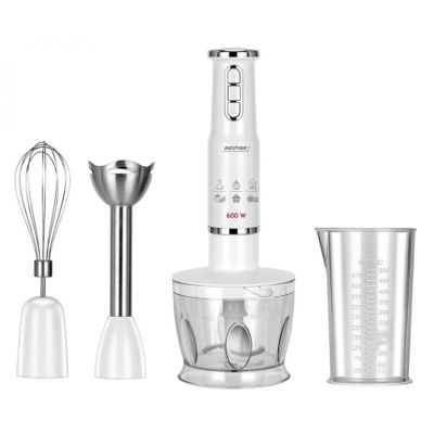6. MPM MBL-43 hand blender set, 500 ml container with stainless steel blade, stainless steel blending attachment, Power: 600 W
