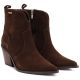 15. Women's leather ankle boots, insulated, brown cowboy boots, Big Star SS274473