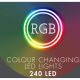 23. CHRISTMAS TREE LIGHTS LIGHT CURTAIN OUTSIDE/INTERNAL 240 LED 600X60CM WITH REMOTE CONTROL RGB COLOR