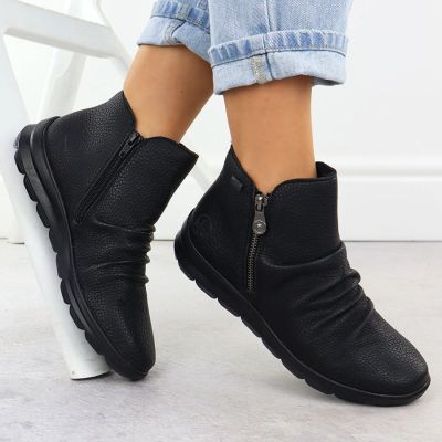 10. Women’s Black Waterproof Leather Ankle Boots – Rieker Z0056-00