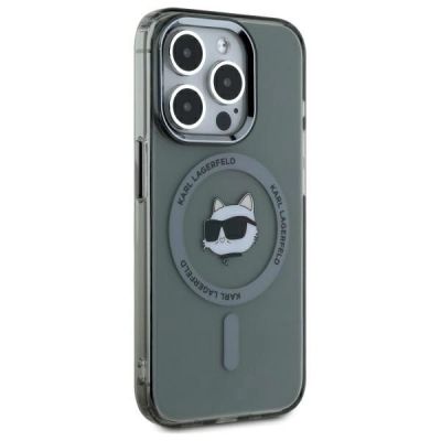 2. Karl Lagerfeld KLHMP15XHLSCHK iPhone 15 Pro Max 6.7" black/black hardcase IML Metal Choupette Head MagSafe