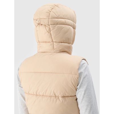 5. Women's quilted down vest with hood 4F 4FWAW24TVJAF141-83S