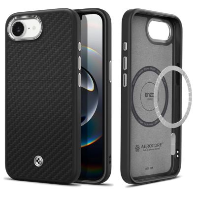 3. Spigen Enzo Aramid MagSafe Case for iPhone 16e / 17e - Black