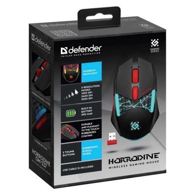 6. DEFENDER MOUSE GM-237 HORRODINE RF 3200dpi 6P BLACK