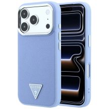 Guess Grained Triangle Logo MagSafe Case for iPhone 18 Pro / 17 Pro - Blue