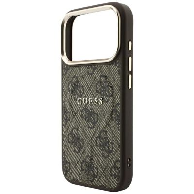 6. Guess Embossed 4G Classic MagSafe Case for iPhone 17 Pro Max / 18 Pro Max - Brown