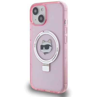 2. Karl Lagerfeld KLHMP15SHMRSCHP iPhone 15 6.1" pink/pink hardcase Ring Stand Choupette Head MagSafe