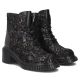 4. Women's leather ankle boots with a floral pattern, black Filippo DBT8072/26