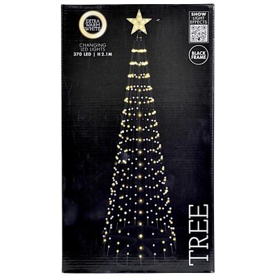 6. DECORATIVE CHRISTMAS TREE 370LED SUPER WARM WHITE 210CM BLACK