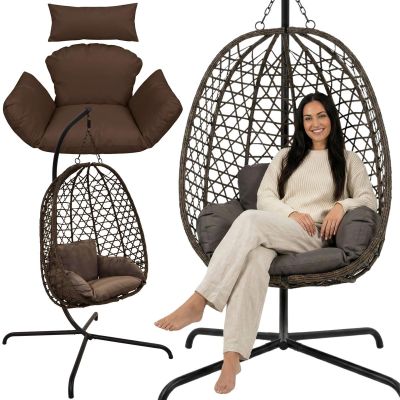 15. COCOON HANGING CHAIR 105x195CM DARK BROWN