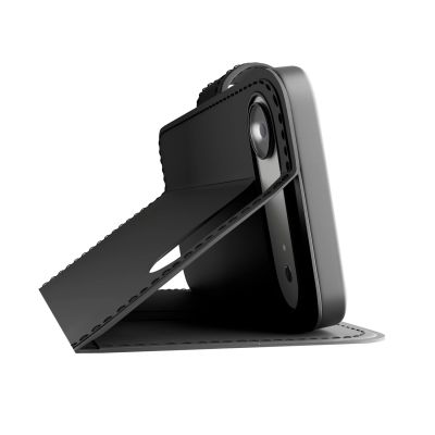 7. Puro Wallet Stand Case for iPhone 17 Air made of eco-leather, with a flap, wallet and stand function - black