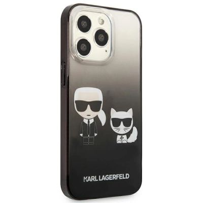 4. Karl Lagerfeld Gradient Ikonik Karl&Choupette Case for iPhone 13 Pro / iPhone 13 - Black