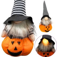 DECORATIVE PUMPKIN FIGURE 25CM LED HALLOWEEN ORANGE