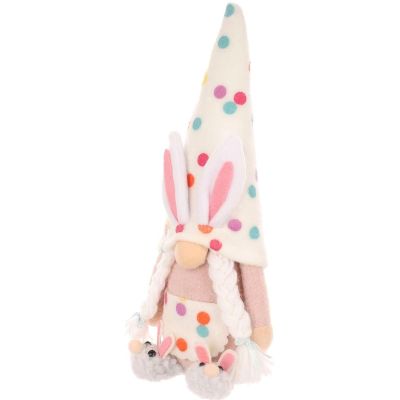 8. gnome bunny 25cm polka dot girl spring decoration