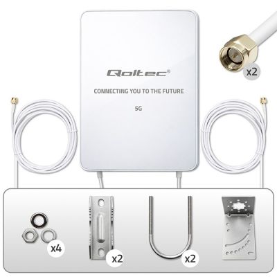 8. Qoltec 5G LTE Antenna | 16dBi | directional | outdoor | SMA | 3300-3800MHz | waterproof | 3m