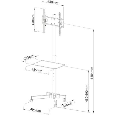 11. Techly ICA-TR21 TV Mount for 139.7 cm (55") Black