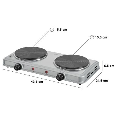 3. ELDOM DOUBLE-PLATE ELECTRIC COOKER PG23 DOPPO 2000W SILVER