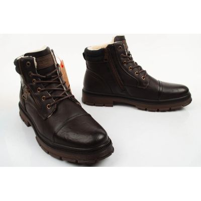 8. Wrangler men's shoes Gillen Fur brown insulated ankle boots fashionable