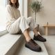 10. Women's leather platform sneakers, brown, Filippo DP6119