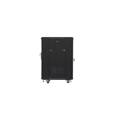 9. Lanberg FF01-6615-12B Rack Cabinet (15U; 19''; 848mm / 600mm / 600 mm; floor-standing; Glass; 800 kg; black)