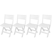 SET OF 4 KOMODO PLASTIC FOLDING CATERING CHAIRS WHITE