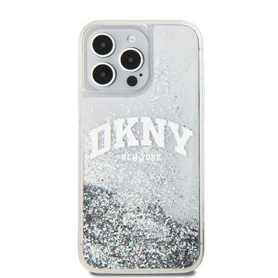3. DKNY Liquid Glitter Big Logo Case for iPhone 15 Pro Max - White