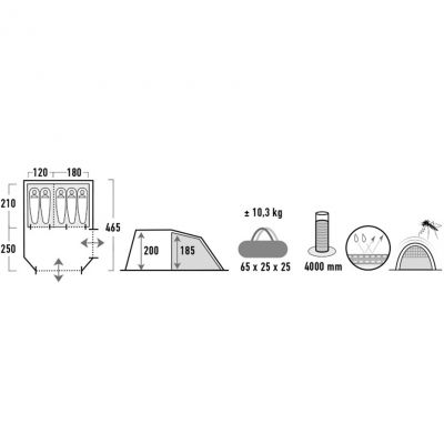 7. High Peak Ancona 5.0 tent 10249