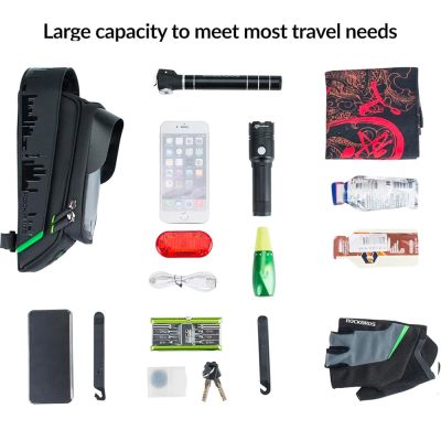 8. Rockbros 029-1BK bicycle bag for frame with phone cover - black