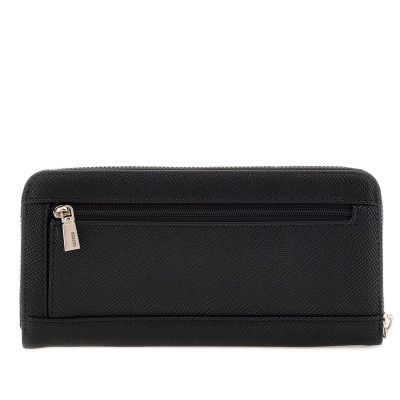 2. GUESS WOMEN'S WALLET BLACK WITH TRIANGULAR LOGO LAUREL II