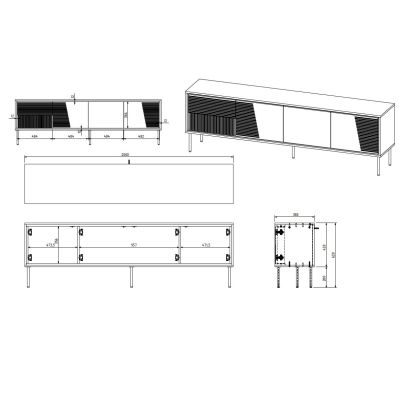 4. TV cabinet ABI 4D 200x38x62 cashmere matt