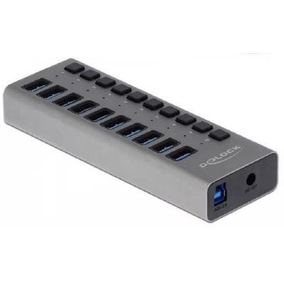 5. Delock External USB 3.0 Hub with 10 Ports and Switches