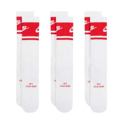 7. Nike Everyday Elevated Crew Socks 3 Pairs White and Red IM7949 900