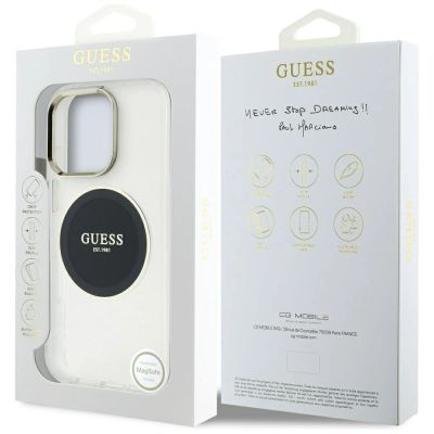 8. Guess IML Metal Colored Circle Classic Logo MagSafe case for iPhone 16 Pro - black